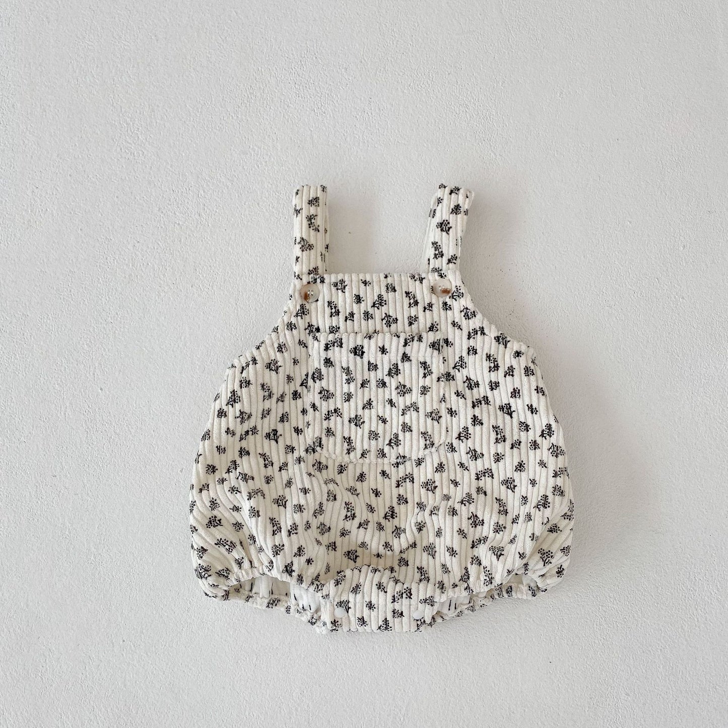 ノースリーブロンパース Floral / 66cm Flower Print Corduroy Jumpsuit フラワー コーデュロイ ロンパース【mh0011991】