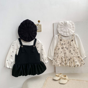 ノースリーブワンピース Floral Print Suspender Dress 花柄 サスペンダー ドレス ワンピース【mh0012165】