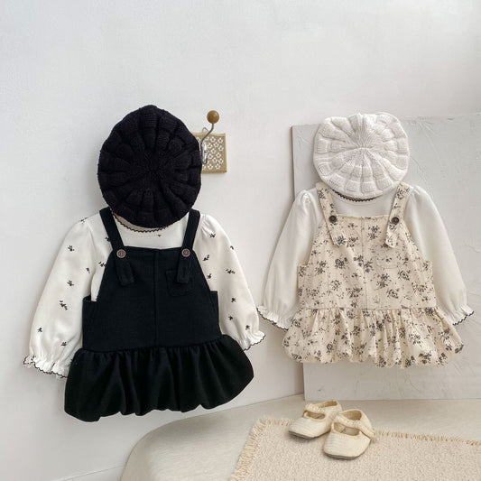 ノースリーブワンピース Floral Print Suspender Dress 花柄 サスペンダー ドレス ワンピース【mh0012165】