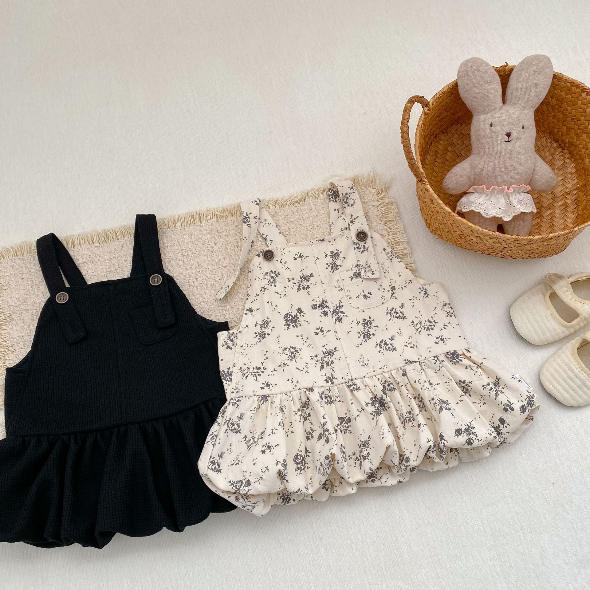 ノースリーブワンピース Floral Print Suspender Dress 花柄 サスペンダー ドレス ワンピース【mh0012165】