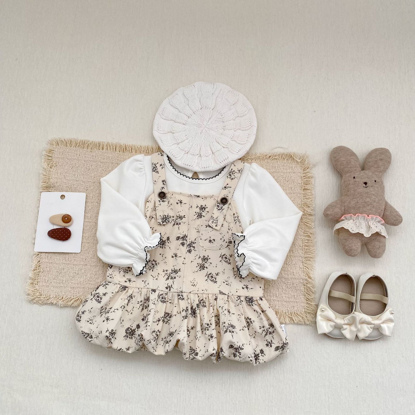 ノースリーブワンピース Floral Print Suspender Dress 花柄 サスペンダー ドレス ワンピース【mh0012165】