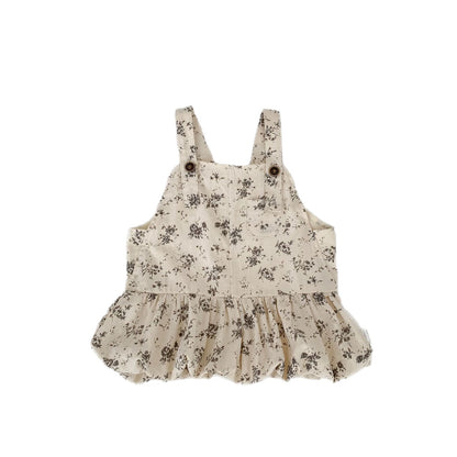 ノースリーブワンピース Floral Print Suspender Dress 花柄 サスペンダー ドレス ワンピース【mh0012165】