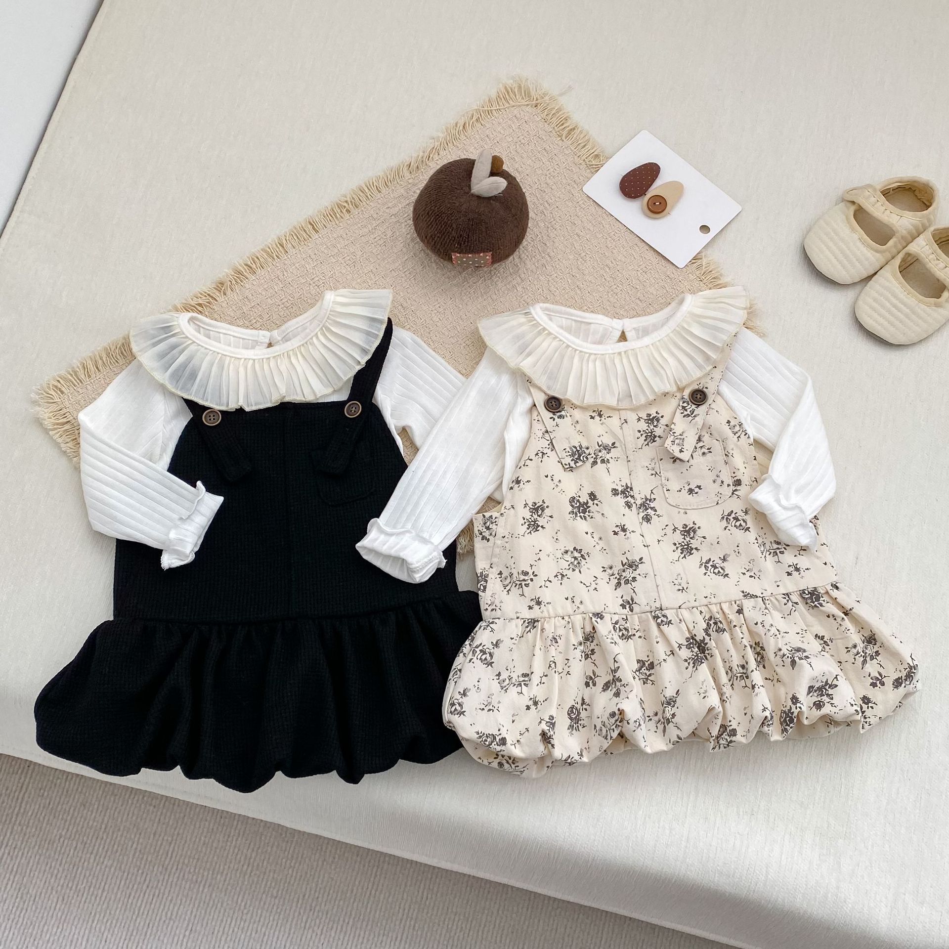 ノースリーブワンピース Floral Print Suspender Dress 花柄 サスペンダー ドレス ワンピース【mh0012165】