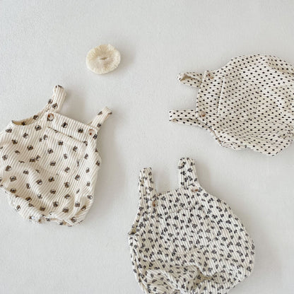 ノースリーブロンパース Flower Print Corduroy Jumpsuit フラワー コーデュロイ ロンパース【mh0011991】