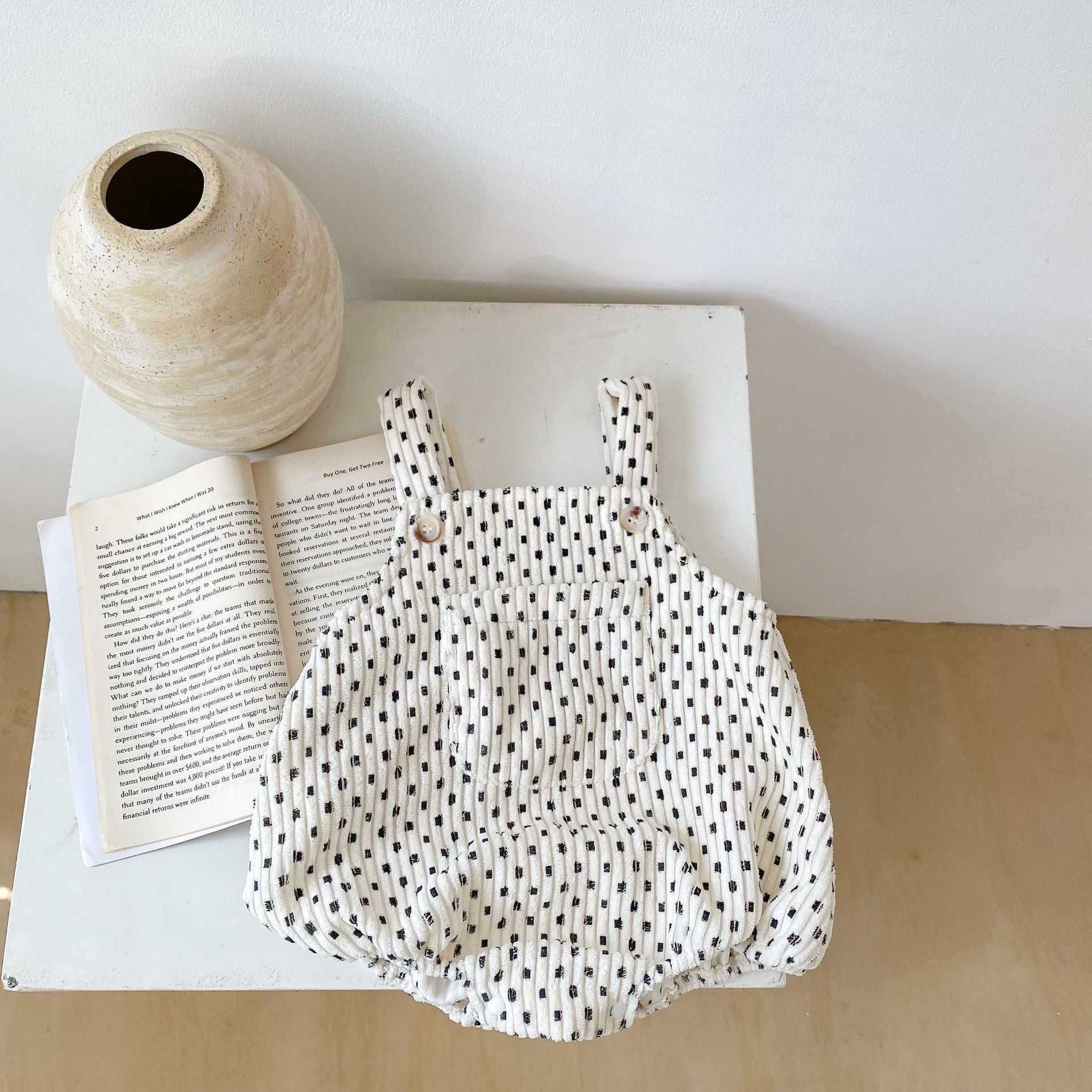 ノースリーブロンパース Flower Print Corduroy Jumpsuit フラワー コーデュロイ ロンパース【mh0011991】