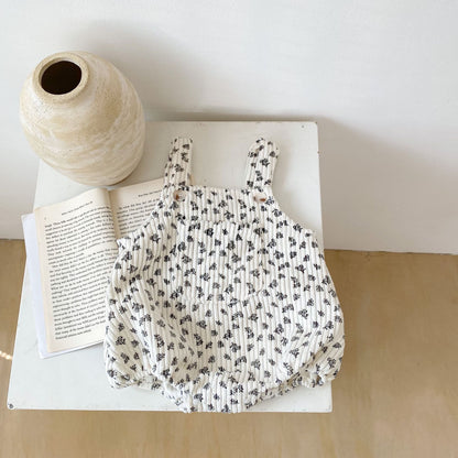 ノースリーブロンパース Flower Print Corduroy Jumpsuit フラワー コーデュロイ ロンパース【mh0011991】