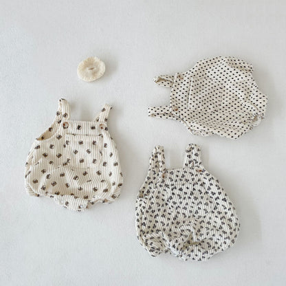 ノースリーブロンパース Flower Print Corduroy Jumpsuit フラワー コーデュロイ ロンパース【mh0011991】