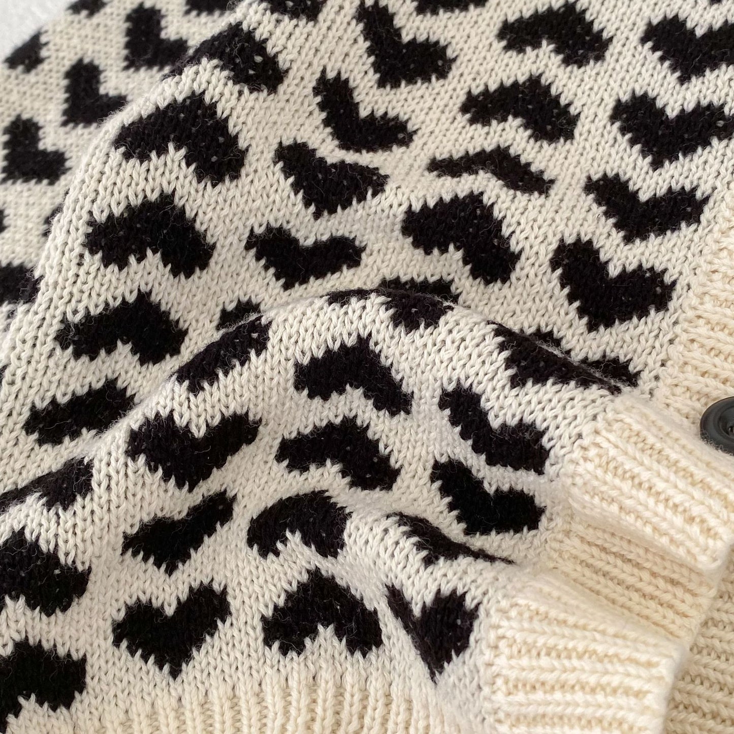 カーディガン・パーカー Heart Jacquard Knitted Cardigan ハート ジャガード ニット カーディガン【mh0012167】