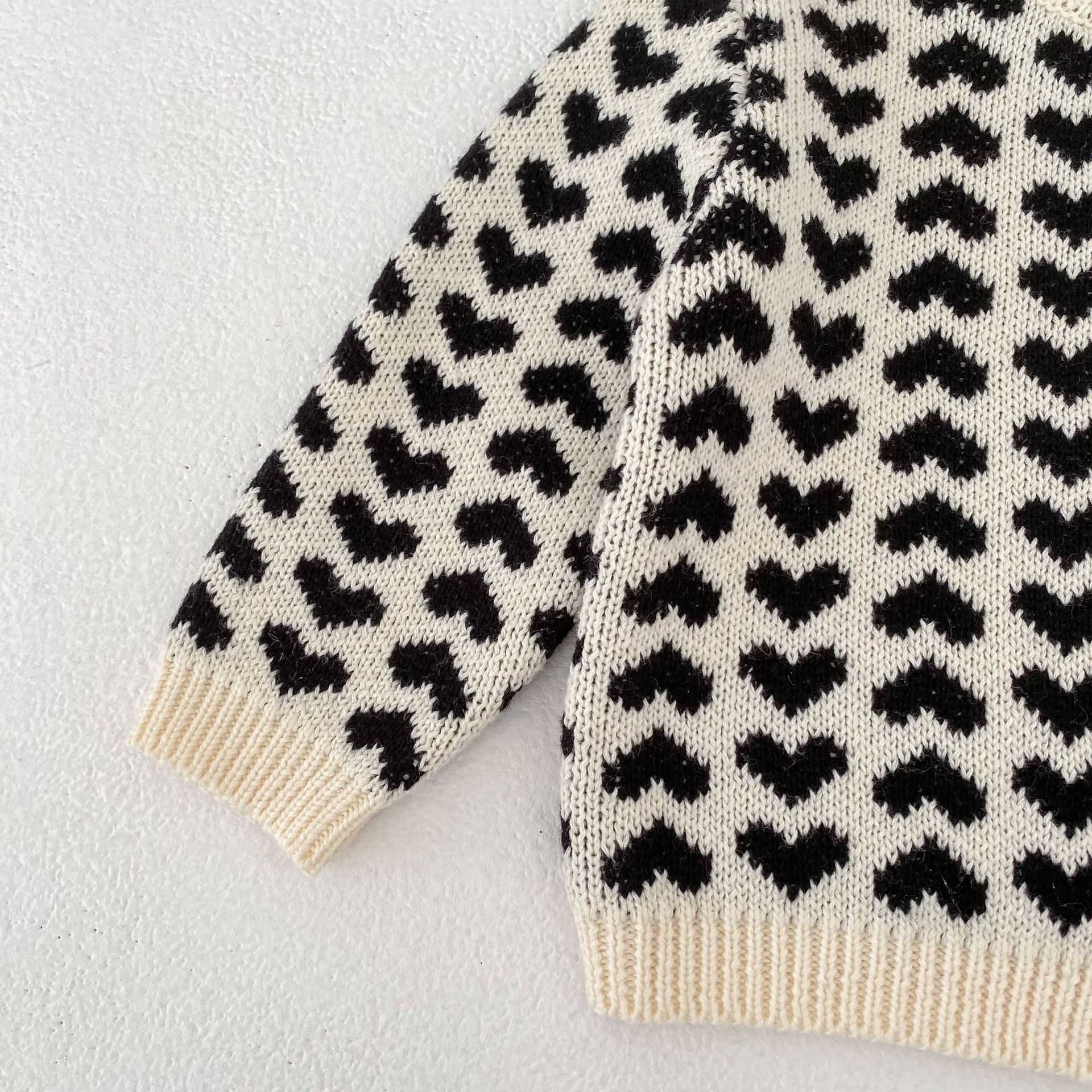 カーディガン・パーカー Heart Jacquard Knitted Cardigan ハート ジャガード ニット カーディガン【mh0012167】
