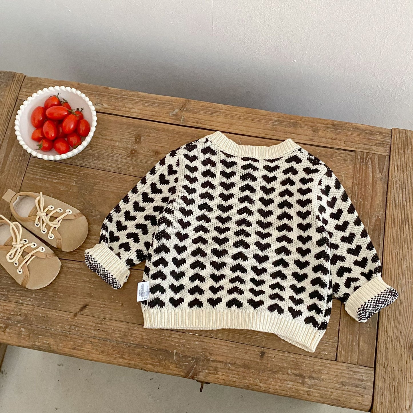 カーディガン・パーカー Heart Jacquard Knitted Cardigan ハート ジャガード ニット カーディガン【mh0012167】