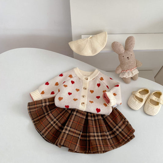 カーディガン・パーカー Heart Pattern Knitted Cardigan ハート柄 ニット カーディガン【mh0012173】