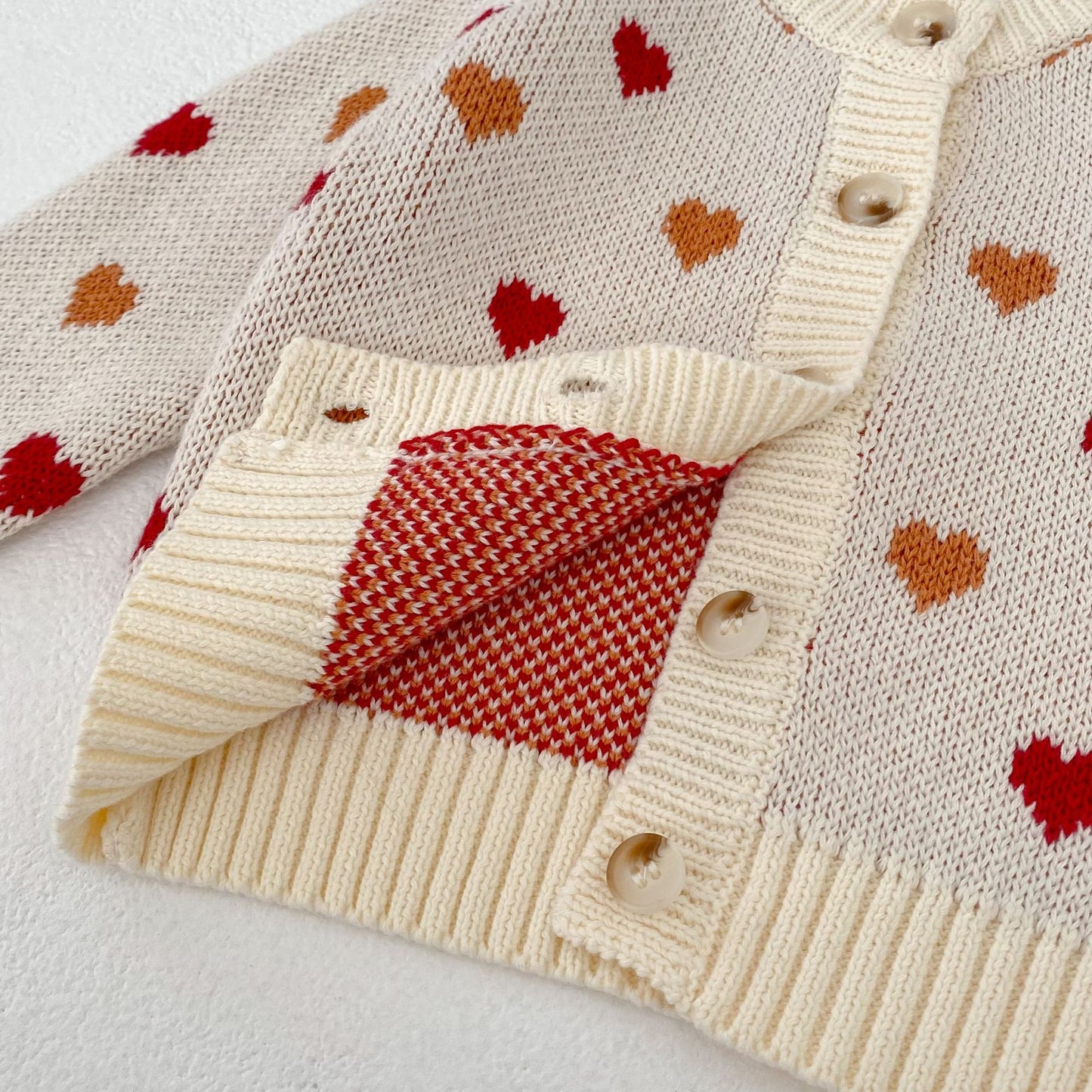 カーディガン・パーカー Heart Pattern Knitted Cardigan ハート柄 ニット カーディガン【mh0012173】