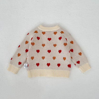カーディガン・パーカー Heart Pattern Knitted Cardigan ハート柄 ニット カーディガン【mh0012173】