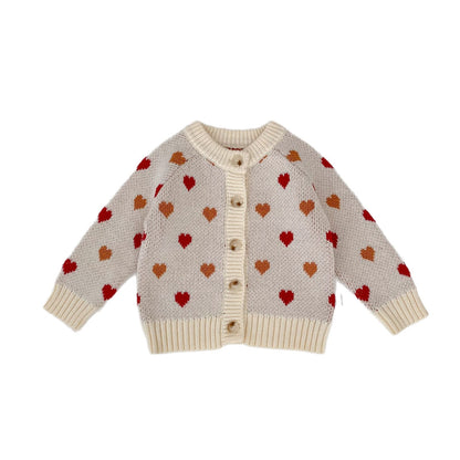 カーディガン・パーカー Heart Pattern Knitted Cardigan ハート柄 ニット カーディガン【mh0012173】