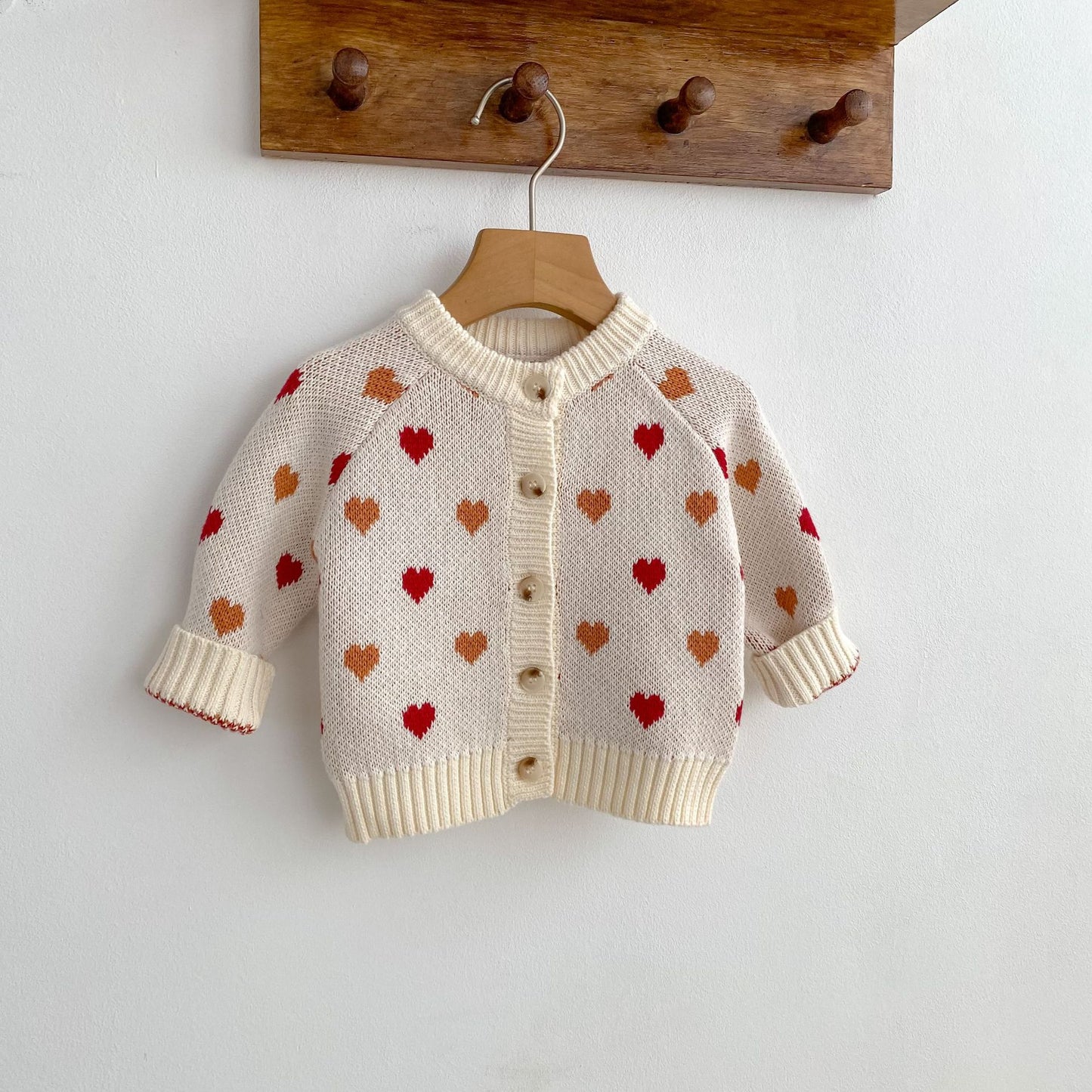 カーディガン・パーカー Heart Pattern Knitted Cardigan ハート柄 ニット カーディガン【mh0012173】