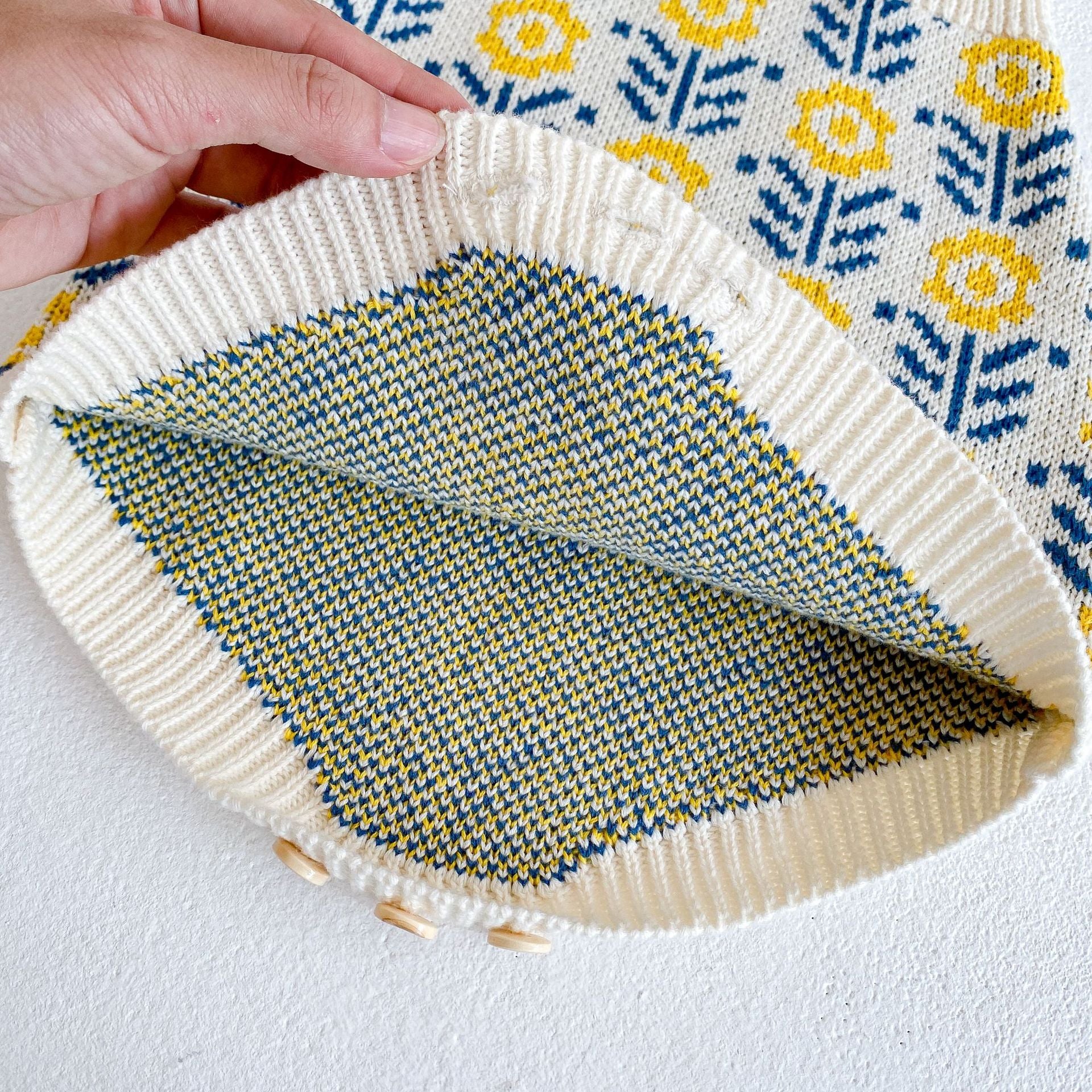 ロンパースセットアップ Jacquard Flower Knitted Set ジャガード フラワー ニット セットアップ【mh0011987】