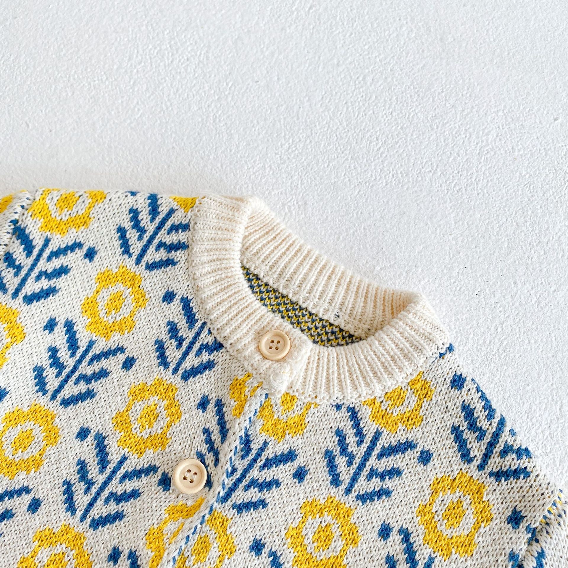 ロンパースセットアップ Jacquard Flower Knitted Set ジャガード フラワー ニット セットアップ【mh0011987】