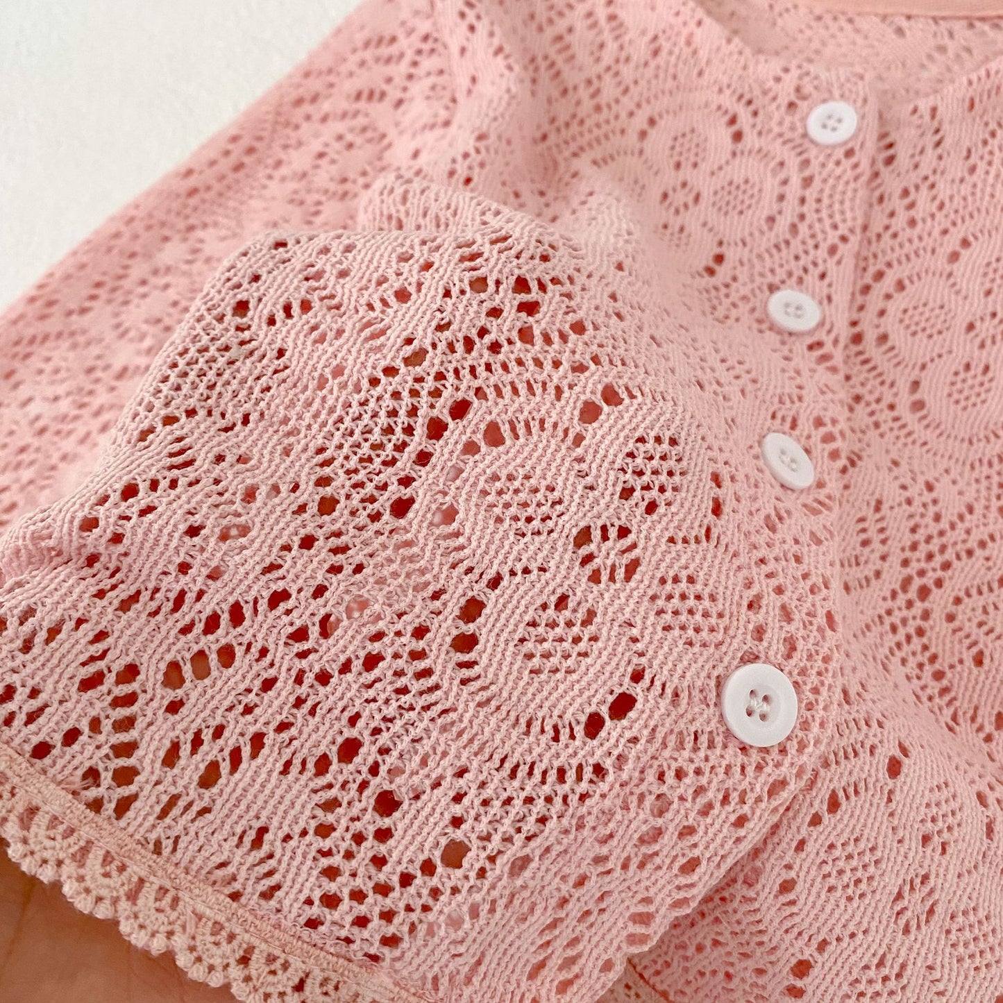 カーディガン・パーカー Lace Flower Knitted Cardigan レース フラワー 透かし編み カーディガン【mh0012164】