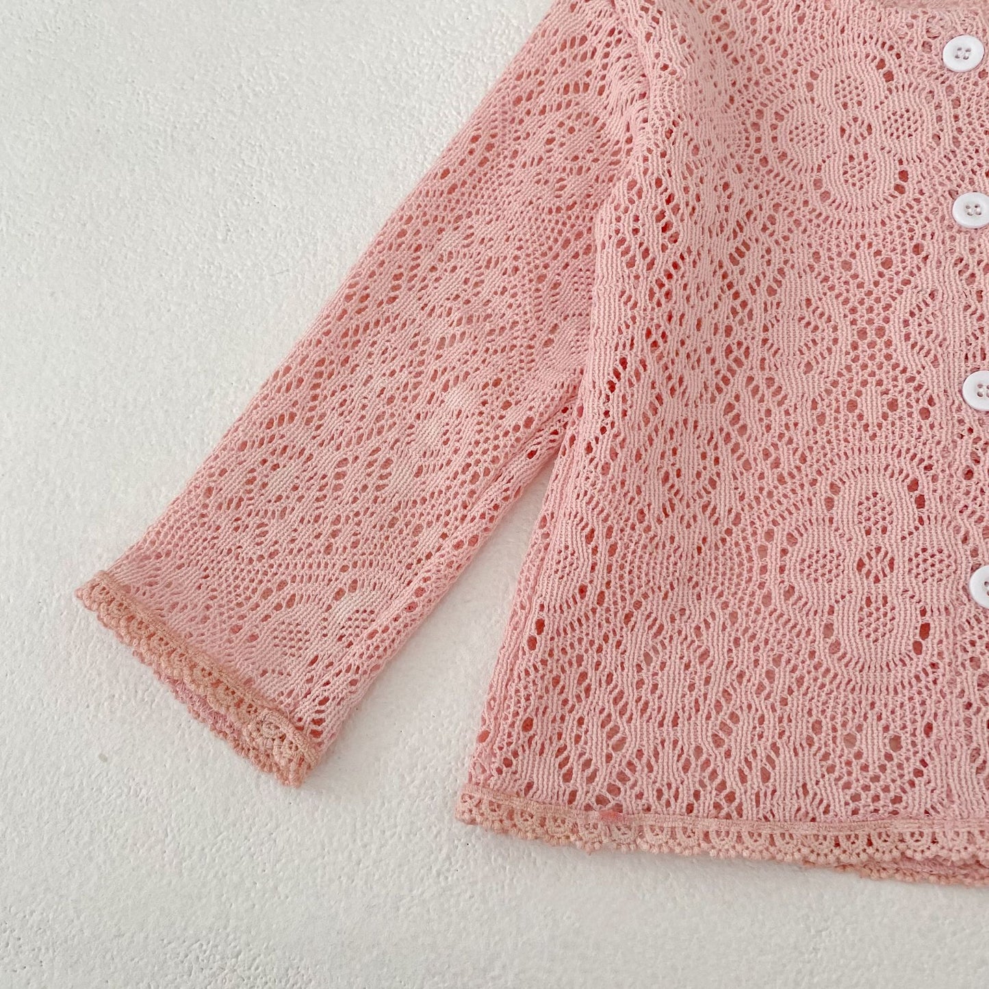 カーディガン・パーカー Lace Flower Knitted Cardigan レース フラワー 透かし編み カーディガン【mh0012164】