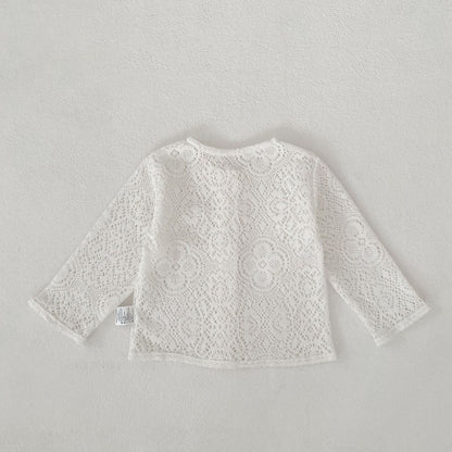 カーディガン・パーカー Lace Flower Knitted Cardigan レース フラワー 透かし編み カーディガン【mh0012164】