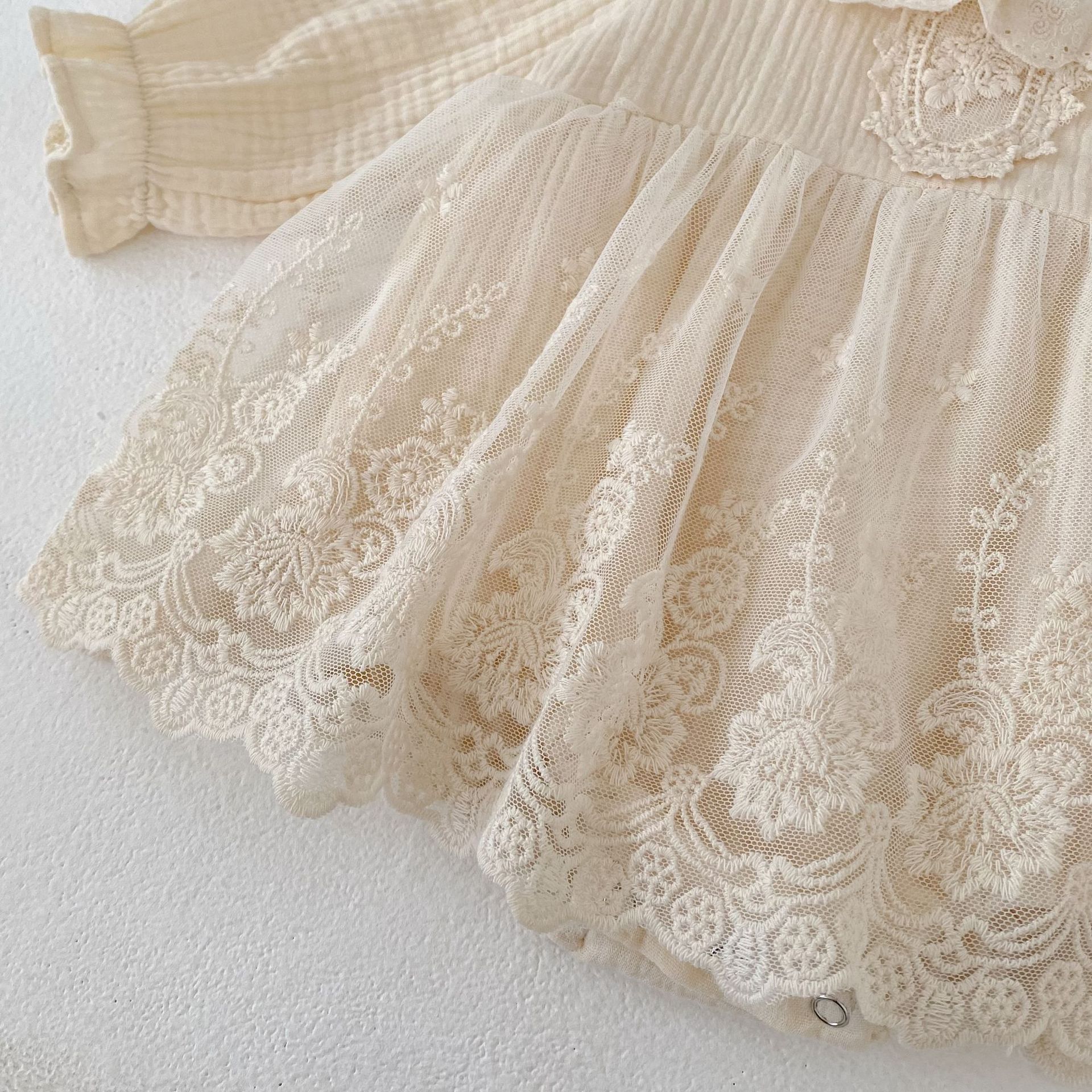 長袖ワンピース Lace Mesh Dress Romper レース メッシュ ドレスロンパース【mh0012182】