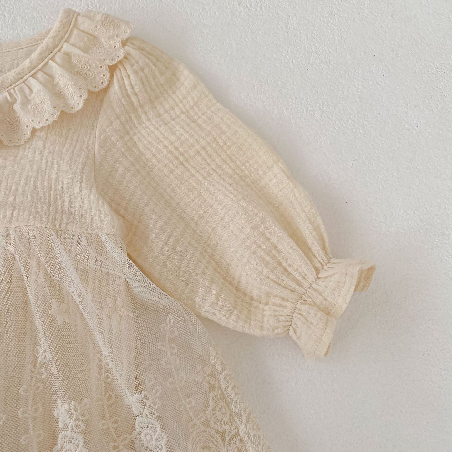 長袖ワンピース Lace Mesh Dress Romper レース メッシュ ドレスロンパース【mh0012182】