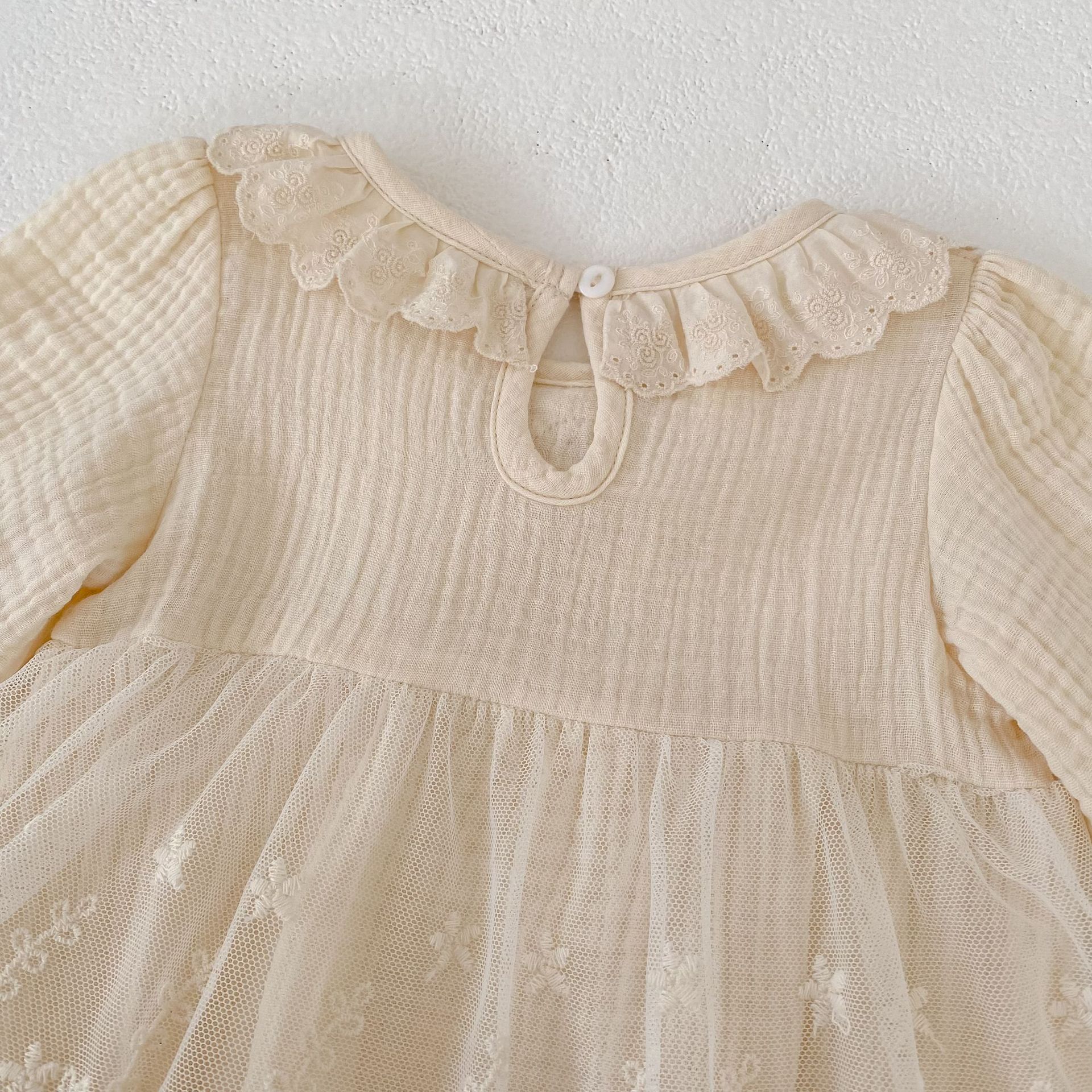 長袖ワンピース Lace Mesh Dress Romper レース メッシュ ドレスロンパース【mh0012182】