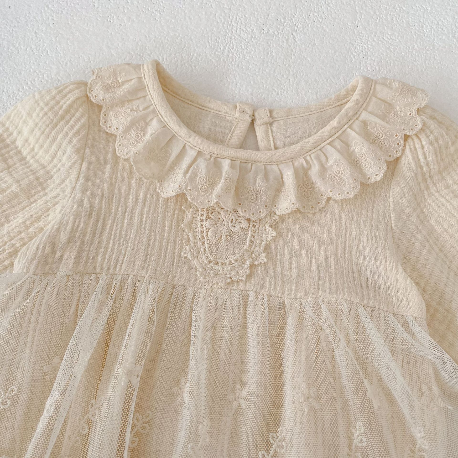 長袖ワンピース Lace Mesh Dress Romper レース メッシュ ドレスロンパース【mh0012182】