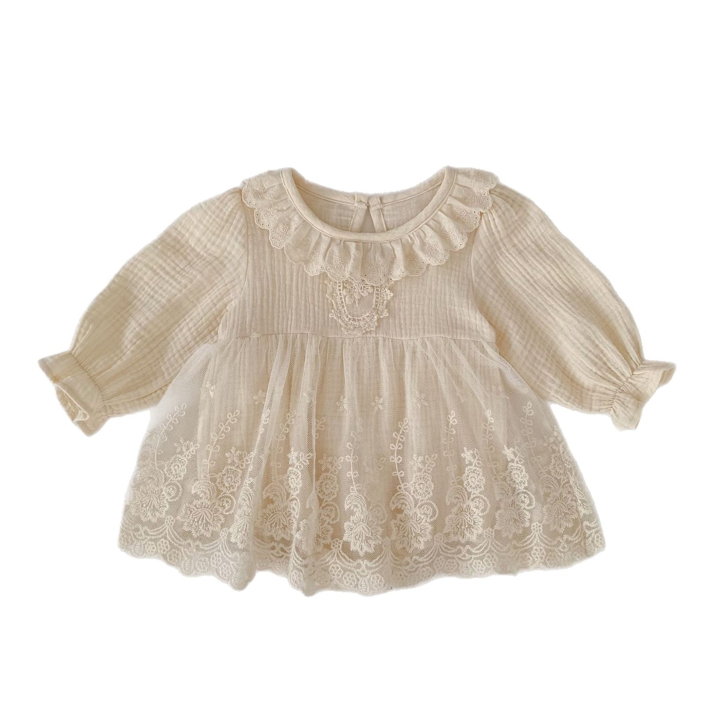 長袖ワンピース Lace Mesh Dress Romper レース メッシュ ドレスロンパース【mh0012182】