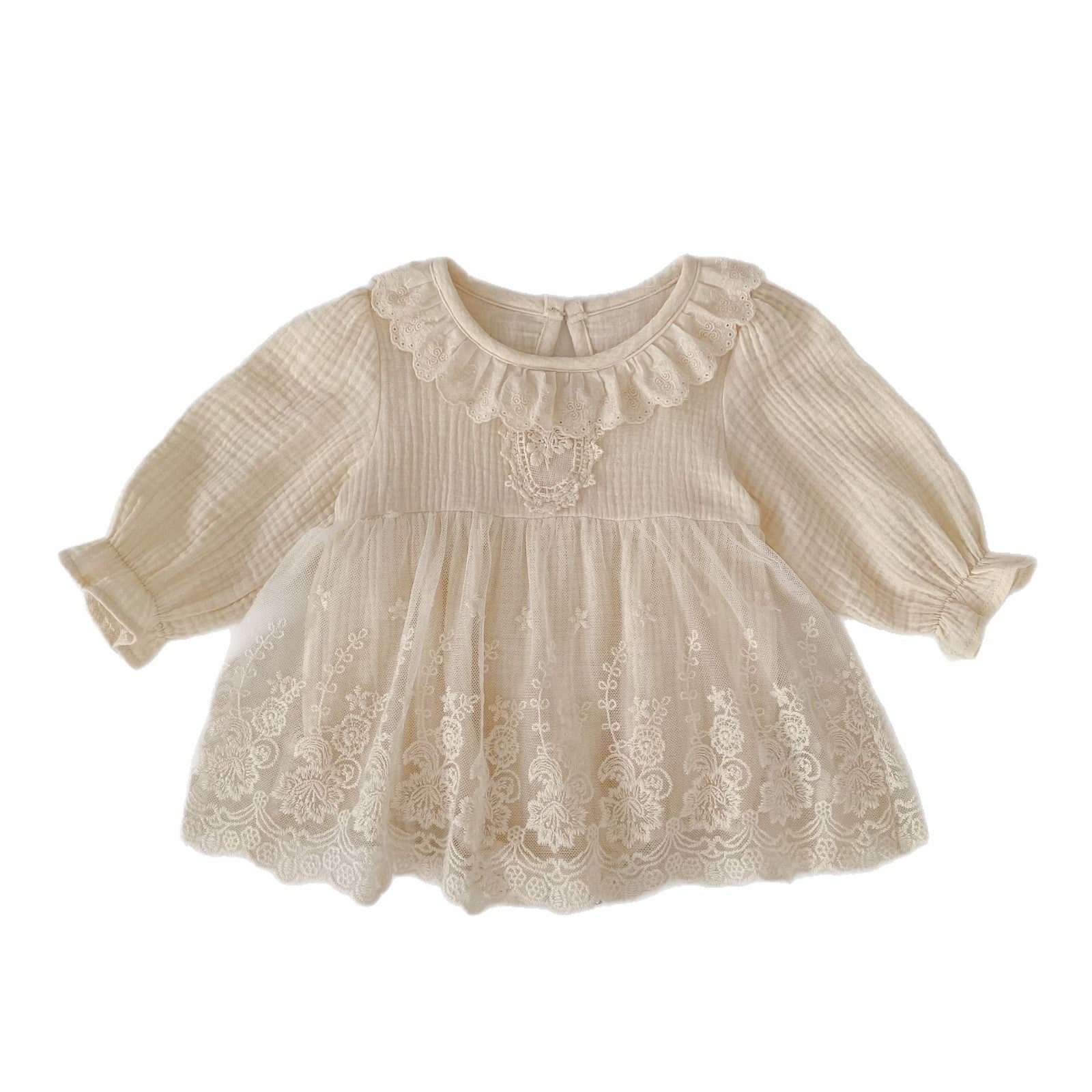 長袖ワンピース Lace Mesh Dress Romper レース メッシュ ドレスロンパース【mh0012182】