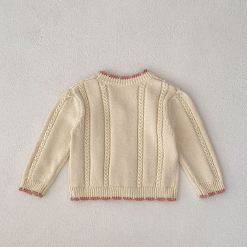 カーディガン・パーカー キッズ フラワー 花柄 刺繍 ニット カーディガン ガールズ【mh0002438】
