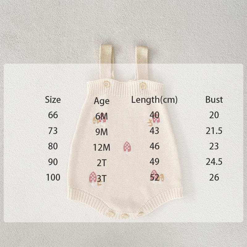 ロンパースセットアップ ベビー カーディガン サスペンダーローンパース 単品 セット ニット キノコ🍄 刺繍 レース襟 セットアップ ベージュ ガールズ 女の子【mh0002828】