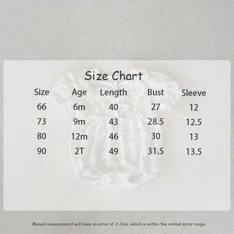 半袖ロンパース ベビーロンパース フラワー花柄エンボス フリル 半袖ボディスーツ ホワイト【mh0004660】