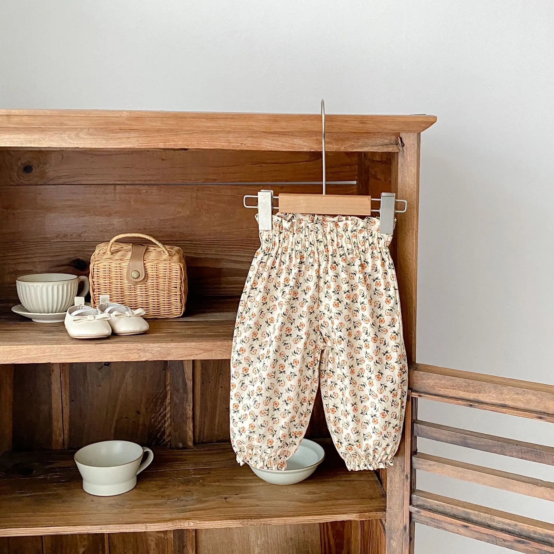 ロングパンツ・スウェットパンツ ベビーパンツ ロングルーズジョガーパンツ フラワー花柄プリント【mh0005840】