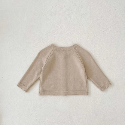 カーディガン・パーカー ベビーカーディガン きのこマッシュルーム刺繍ニットジャケット【mh0007775】