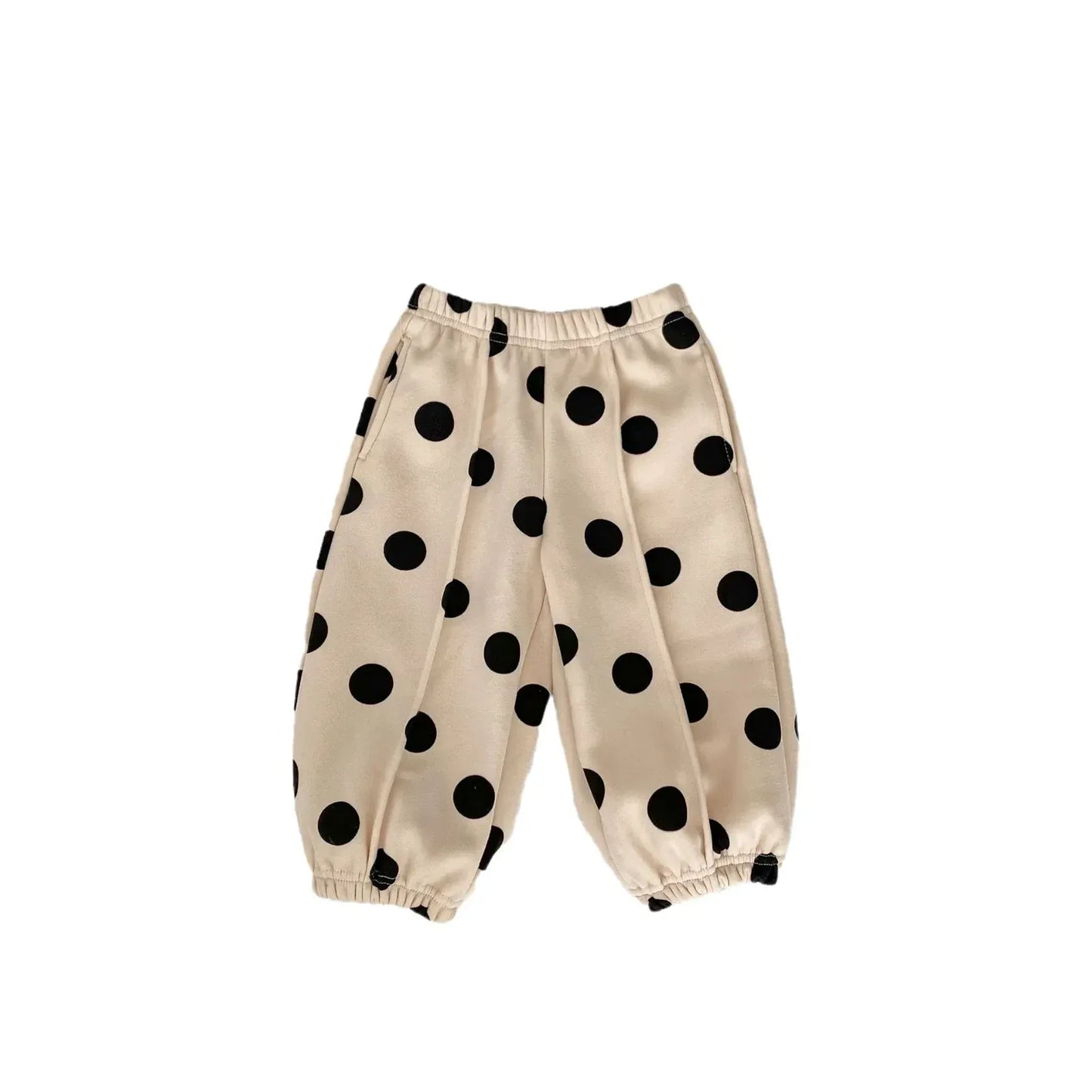ロングパンツ・スウェットパンツ ベビーキッズパンツ コインドットプリントセンタープリーツ裏フリースロングスウェットパンツ【mh0007924】