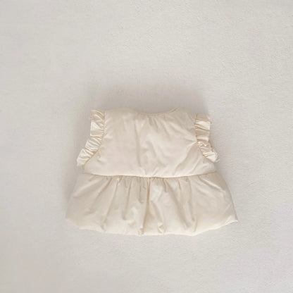 ベスト ベビーベスト リボンペプラムパデッドアウターベスト【mh0008070】