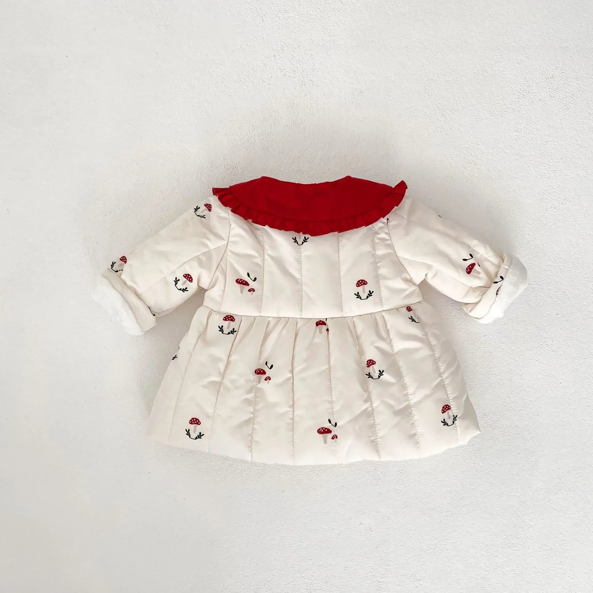 ショートコート・ジャケット・ジャンパー ベビーアウター きのこ刺繍襟付きパデッドジャケットコート【mh0008497】