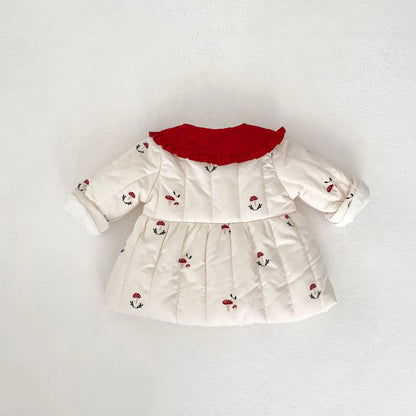 ショートコート・ジャケット・ジャンパー ベビーアウター きのこ刺繍襟付きパデッドジャケットコート【mh0008497】