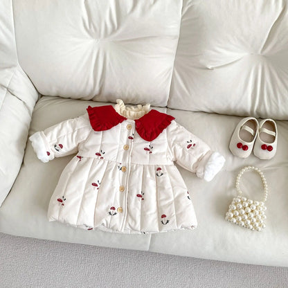 ショートコート・ジャケット・ジャンパー ベビーアウター きのこ刺繍襟付きパデッドジャケットコート【mh0008497】