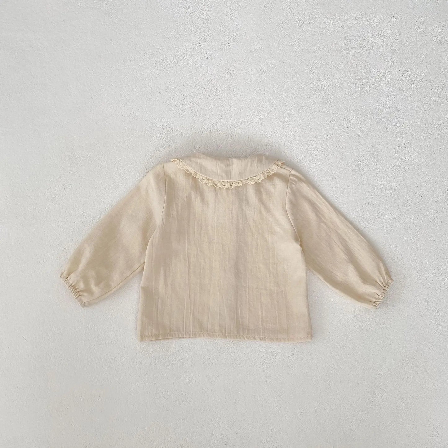 長袖セットアップ ベビーキッズトップス/ワンピース フラワー刺繍長袖ブラウス/ノースリーブ前あきワンピース【mh0008741】