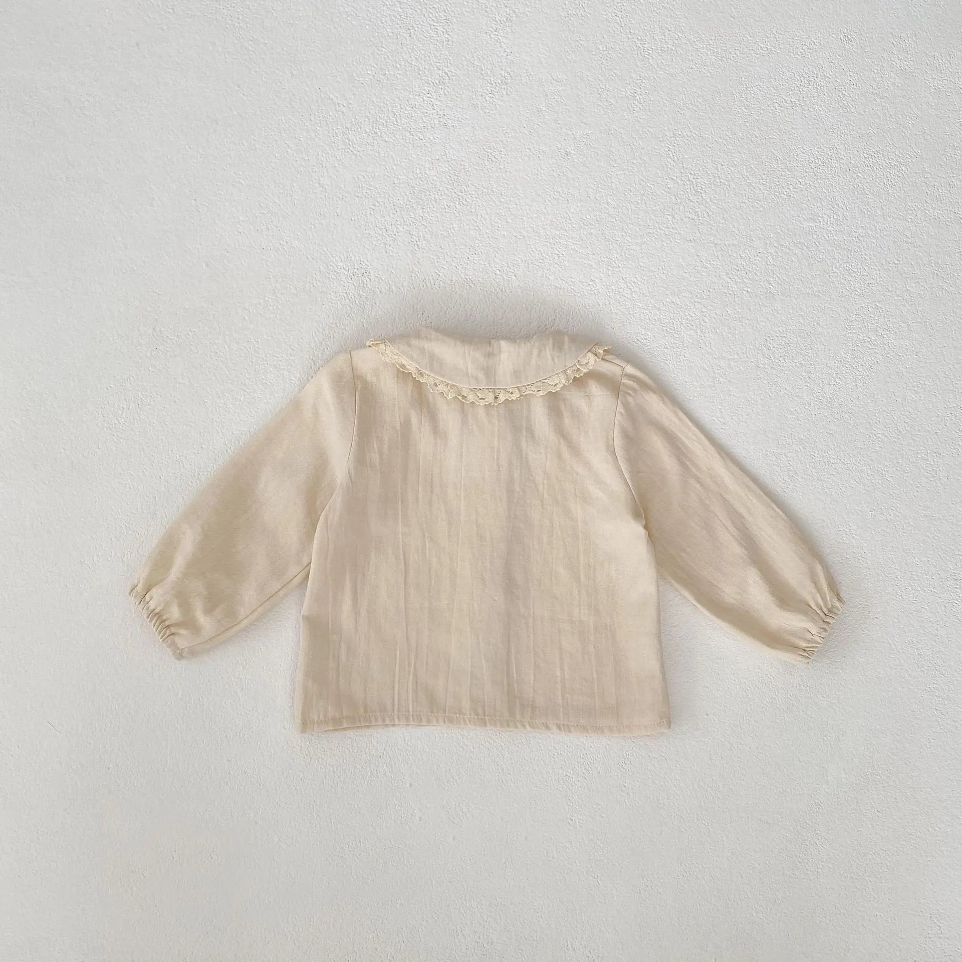 長袖セットアップ ベビーキッズトップス/ワンピース フラワー刺繍長袖ブラウス/ノースリーブ前あきワンピース【mh0008741】