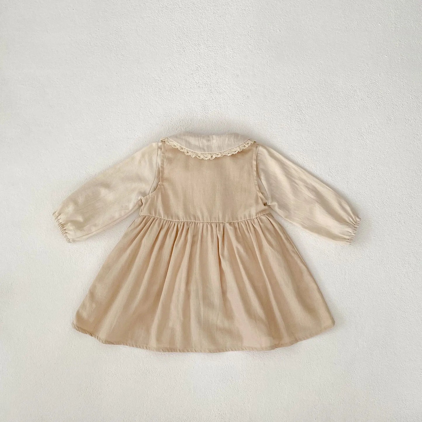 長袖セットアップ ベビーキッズトップス/ワンピース フラワー刺繍長袖ブラウス/ノースリーブ前あきワンピース【mh0008741】