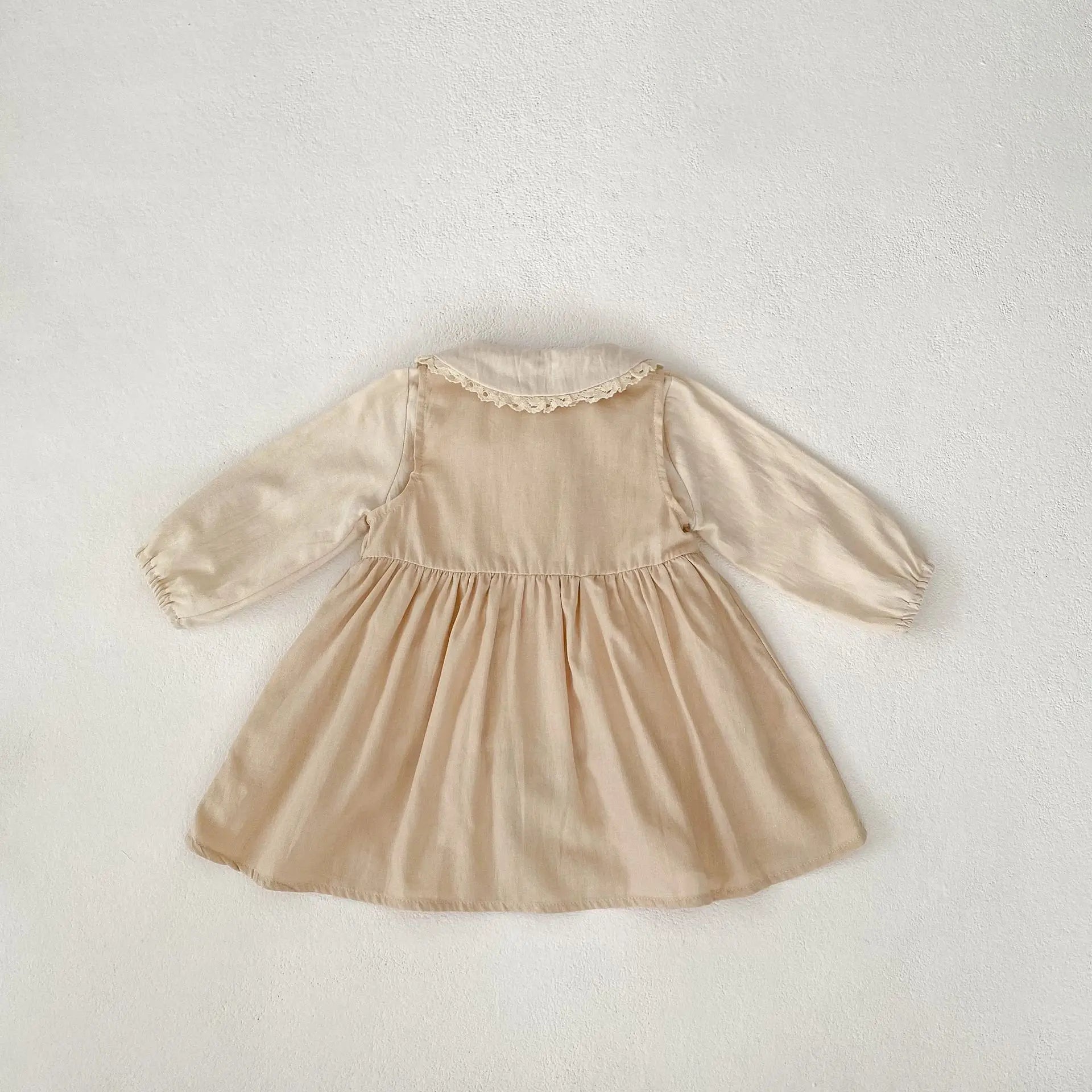 長袖セットアップ ベビーキッズトップス/ワンピース フラワー刺繍長袖ブラウス/ノースリーブ前あきワンピース【mh0008741】