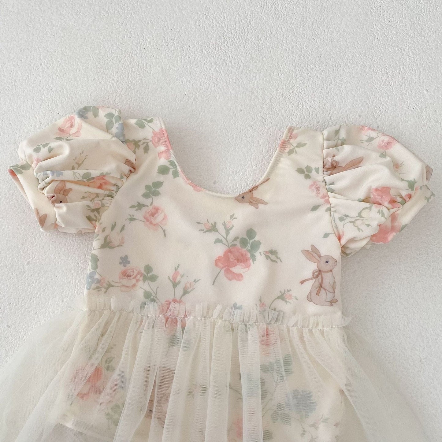 ベビー用水着 ベビー水着 フラワープリントチュチュスカートドッキング半袖ワンピーススイムウェア 【mh0010148】