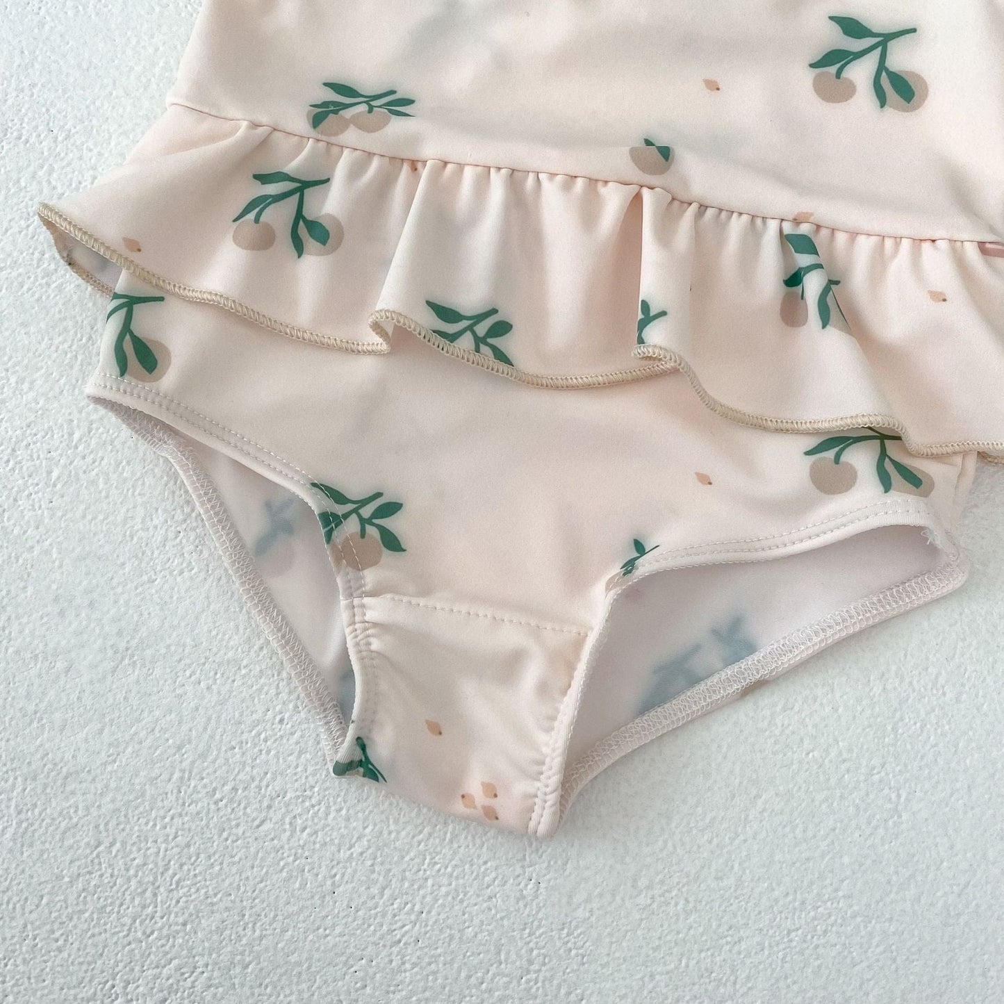 ベビー用水着 ベビー水着 フラワープリントフリルノースリーブワンピーススイムウェア【mh0010150】