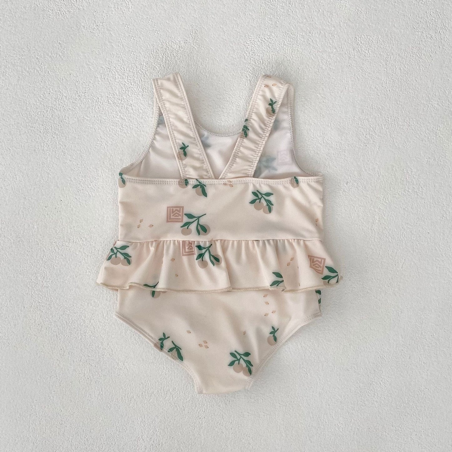 ベビー用水着 ベビー水着 フラワープリントフリルノースリーブワンピーススイムウェア【mh0010150】