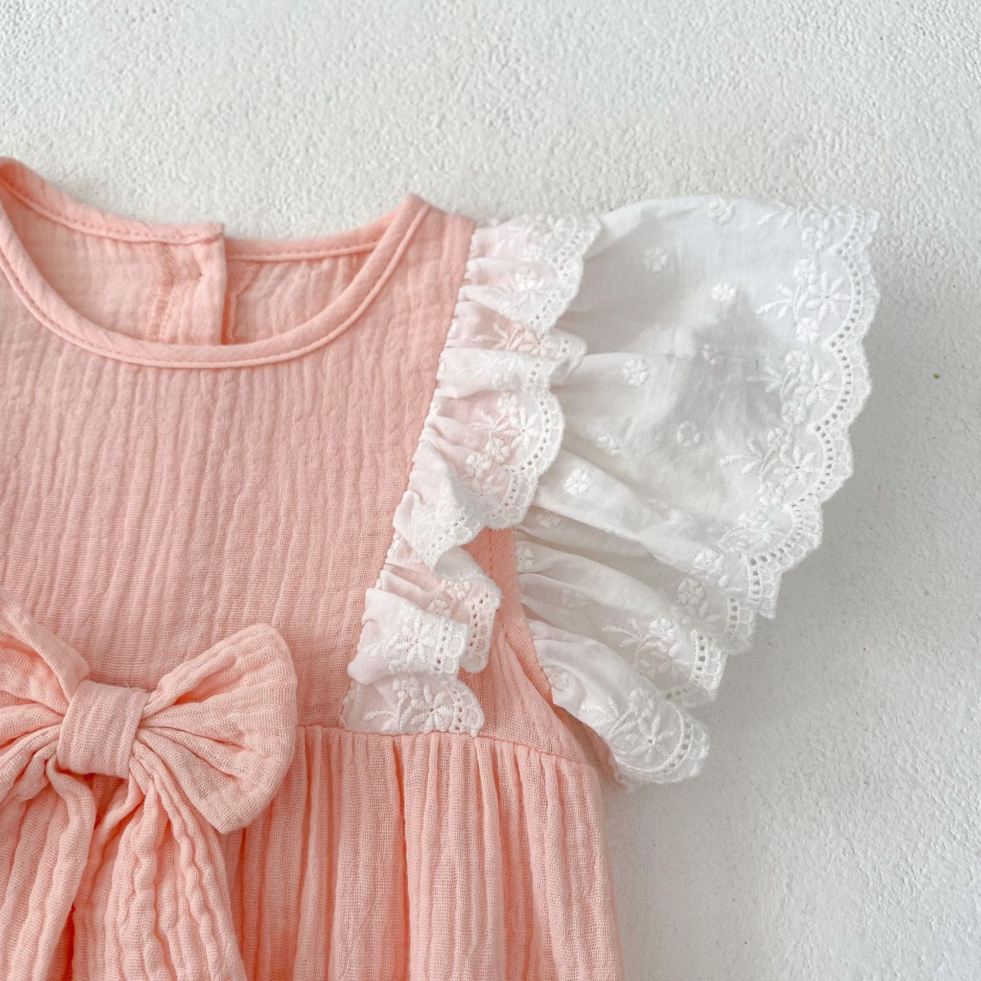 半袖ロンパース バタフライフリルショルダーリボンロンパース【mh0010151】