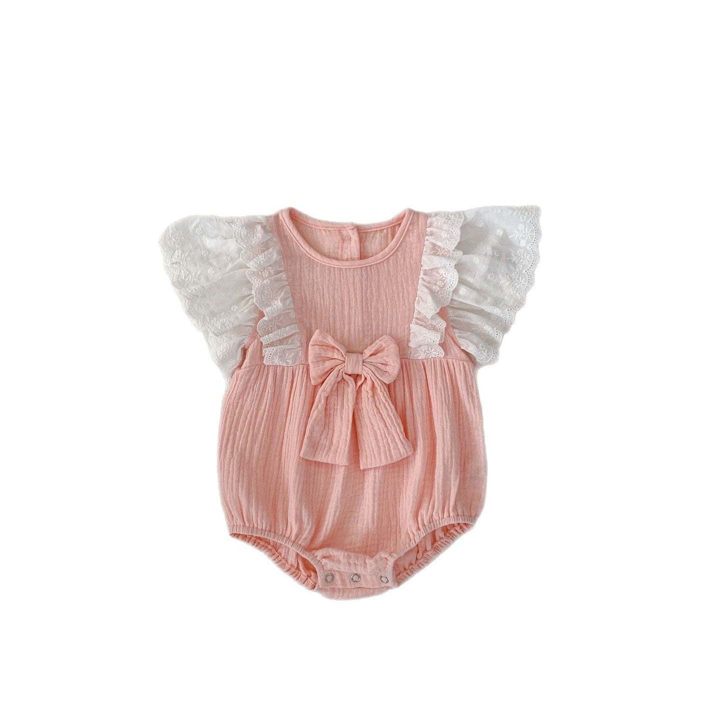 半袖ロンパース バタフライフリルショルダーリボンロンパース【mh0010151】