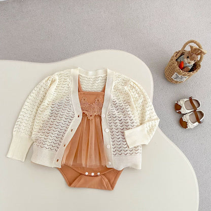 ノースリーブロンパース レースチュールスカートキャミソールドレスロンパース【mh0010154】